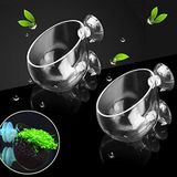 capetsma Waterplantenpot, kristalglas, plantenpot voor aquaria, rode garnalen, levende planten, houder met 4 zuignappen, aquariumdecoratie, 2 stuks