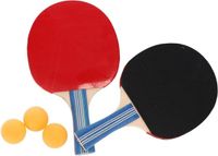 Ger Import Tafeltennis setje - 2 bats en 3 ballen - hout/kunststof - 23 x 14 x 23 cm - pingpong