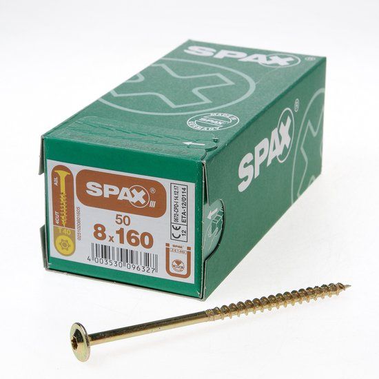SPAX Houtschroef 8mm x 160mm Torx - 50 stuks