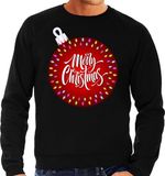 Bellatio Decorations Shoppartners Bv Foute Kersttrui / sweater - grote kerstbal - Merry Christmas - zwart voor heren - kerstkleding / kerst outfit M