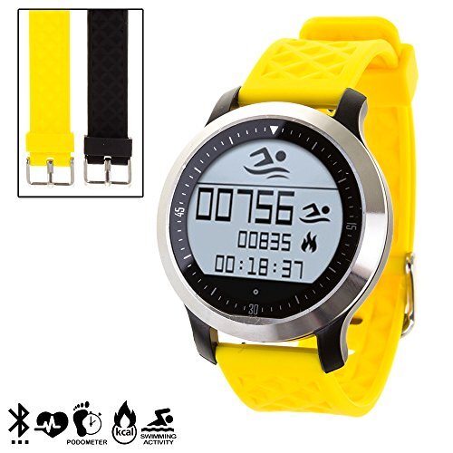 Dam DMR228 Sportswim F69 Smartwatch met 2 wisselarmbanden, geel
