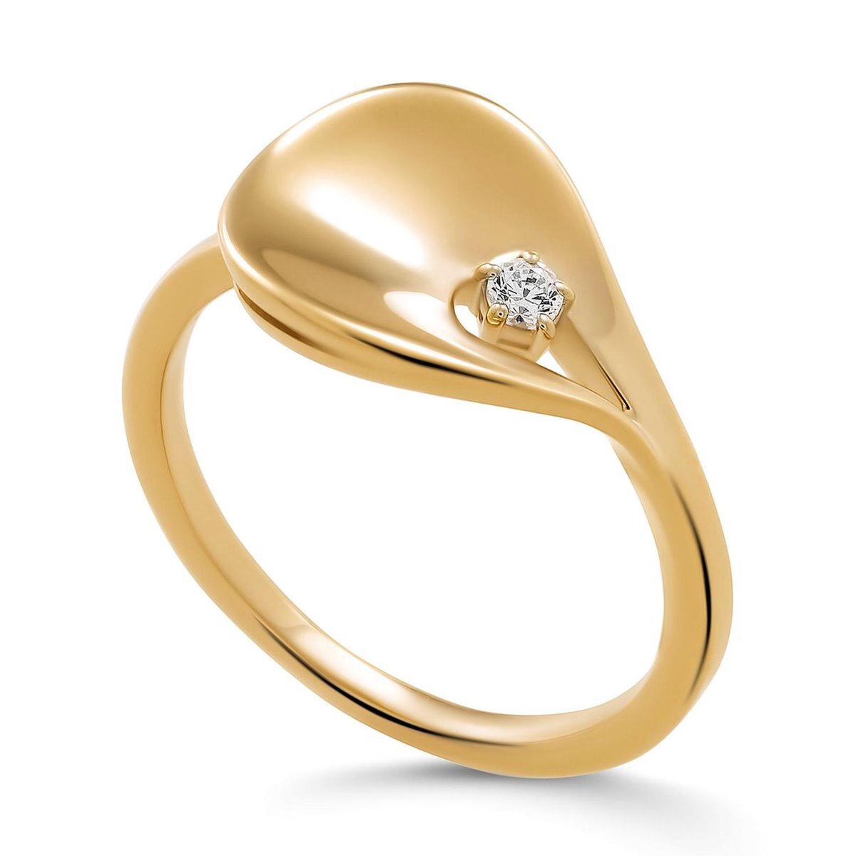 Orphelia 925 zilveren ring goud gekleurd met zirkonia maat 54