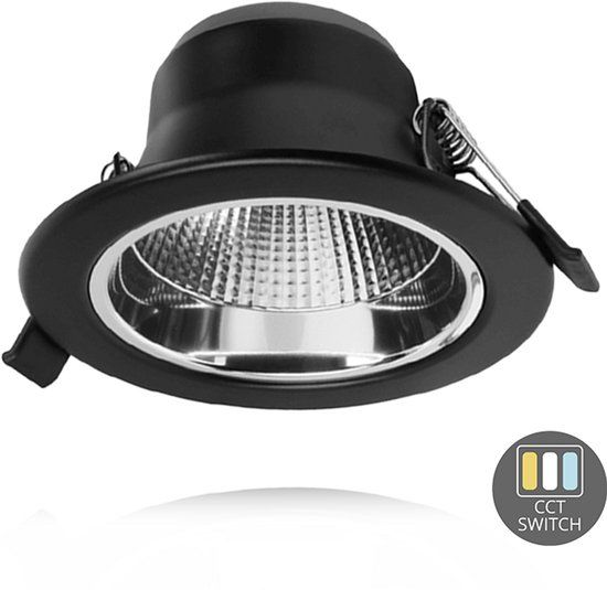 EMAT downlighter 10W 1000lm Ø113mm - zaagmaat Ø90mm IP20 - zwart (D2100-CM-TW)