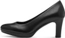 Tamaris Dames Pumps 1-22410-41 Zwart Leer Blokhak 8cm+ Maat 35 EU