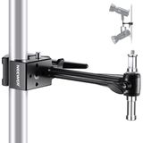 NEEWER Superklem met 15,2 cm (6 inch) verlengarm, 5/8 inch stud, 6,1 cm (2,4 inch), robuuste handgreep, krabstang, ronde buis, plat oppervlak, voor montage van verlichting, camera, studio, fotografie