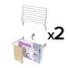 Foxydry Fold 80 cm – 2x étendoirs muraux rabattables, étendoirs peu encombrants pour l'intérieur et l'extérieur, en aluminium et acier