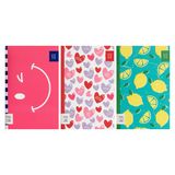 Pepa Lani notebooklet set / 3 SpringFlower & Fruity hearts/lemon/wink