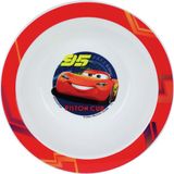 Fun Disney Cars bordje - diep - D16 cm - kunststof - ontbijtbord - kinder/peuter bordje
