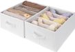 Sans marque Organisateur de vêtements - Pliable en Textile pour Pantalons, T-shirts, Jeans & Pulls - Pour Tiroir & Armoire - Blanc - 2 Pièces