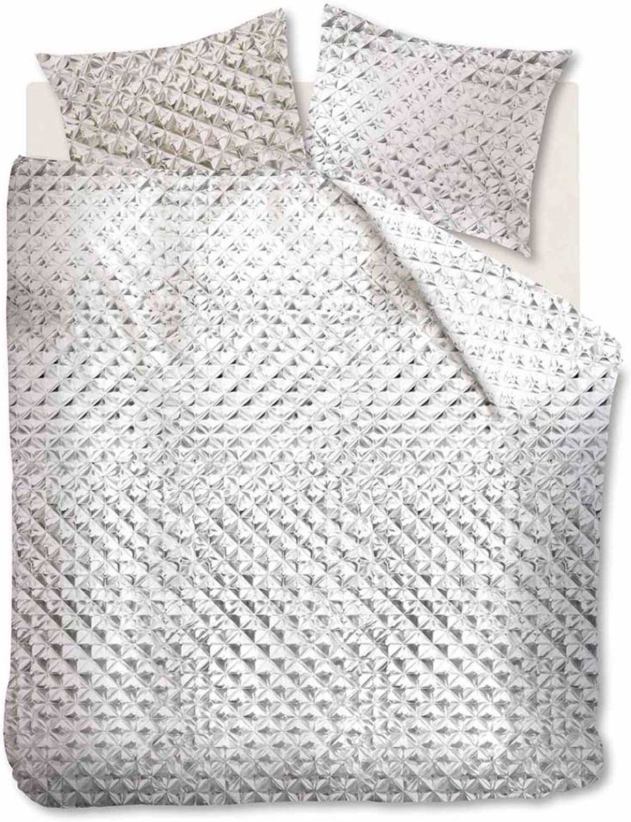 At Home Glass Dekbedovertrek - Tweepersoons - 200x200/220 cm - Wit - Katoen