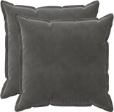 vidaXL - Taie d'oreiller - 2 pièces - Bois - Gris foncé - 70 x 70 cm - Coton satiné