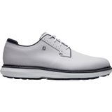 FootJoy Chaussures de golf pour hommes : Traditions Blucher, sans crampons, blanc/bleu marine