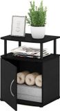 Furinno JAYA Utility Design bijzettafel, bijzettafel, nachtkastje, zwart