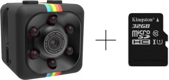 - Dashcam + 32GB Micro SD - Mini Spy Camera - Full HD 1080P - Spycam - Action Camera - Mini Camera Full HD - Dash Cam - Zwart