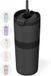 ONYX Gourde avec Paille 700ML - Bouteille d'eau pour Enfants & Adultes - Thermos Inox Travel Mug - Bouteille d'eau Motivante - Gobelet pour l'école - Onyx Black