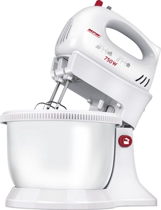 MPM Mixer met Roterende Mengkom 3,5 Liter - Handmixer - 750W - Wit
