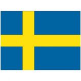 Bellatio Decorations Vlag van Zweden stickers - 10x - 7.5 x 10 cm - Binnen/buiten - voor supporters