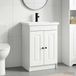 Maison Exclusive Ensemble de meubles de salle de bain "Exclusive" - Finition laquée blanche - Dimensions : 56 x 37,5 x 81 cm