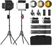 JMXZ Azomor® Dimbare LED videolicht set met statief en telefoonhouder voor professionele opnames