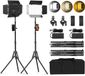 JMXZ Azomor® Dimbare LED videolicht set met statief en telefoonhouder voor professionele opnames
