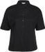 s.Oliver Blouse pour femme à manches courtes en doux mélange de lin - Noir - Taille 46