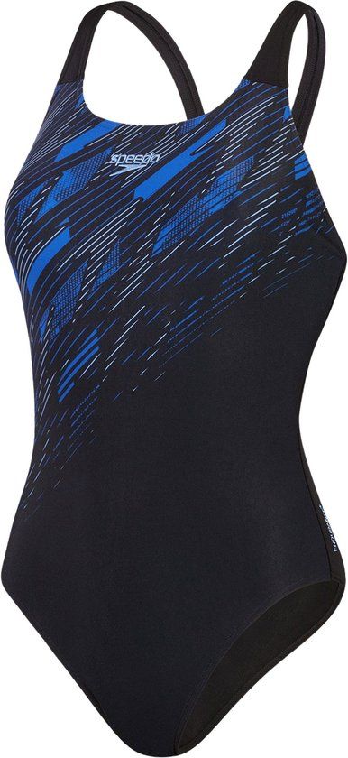 Speedo ECO+ Hyperboom Muscleback Sportbadpak - Maat 40 - Zwart/Blauw/Wit