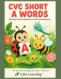 CVC Short A Words: Bug Theme Phonics Workbook for PreK and Kindergarten