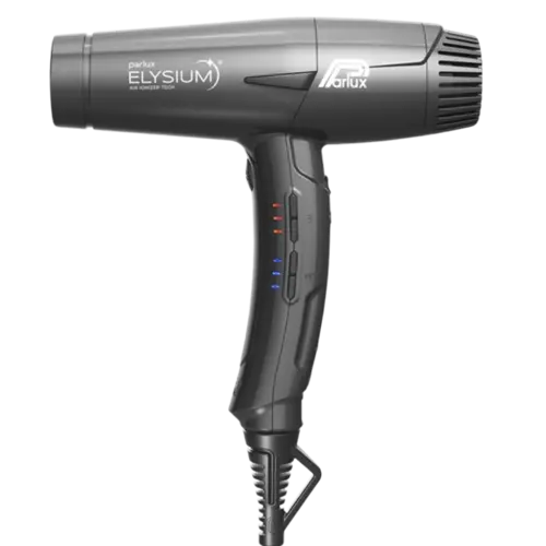 Parlux Elysium Magic Compact Haardroger met diffuser, digitaal, professioneel, negatieve ionen, 2300 W, 9 snelheden en temperatuurcombinaties, draaibare kabel, krachtig, licht, titanium