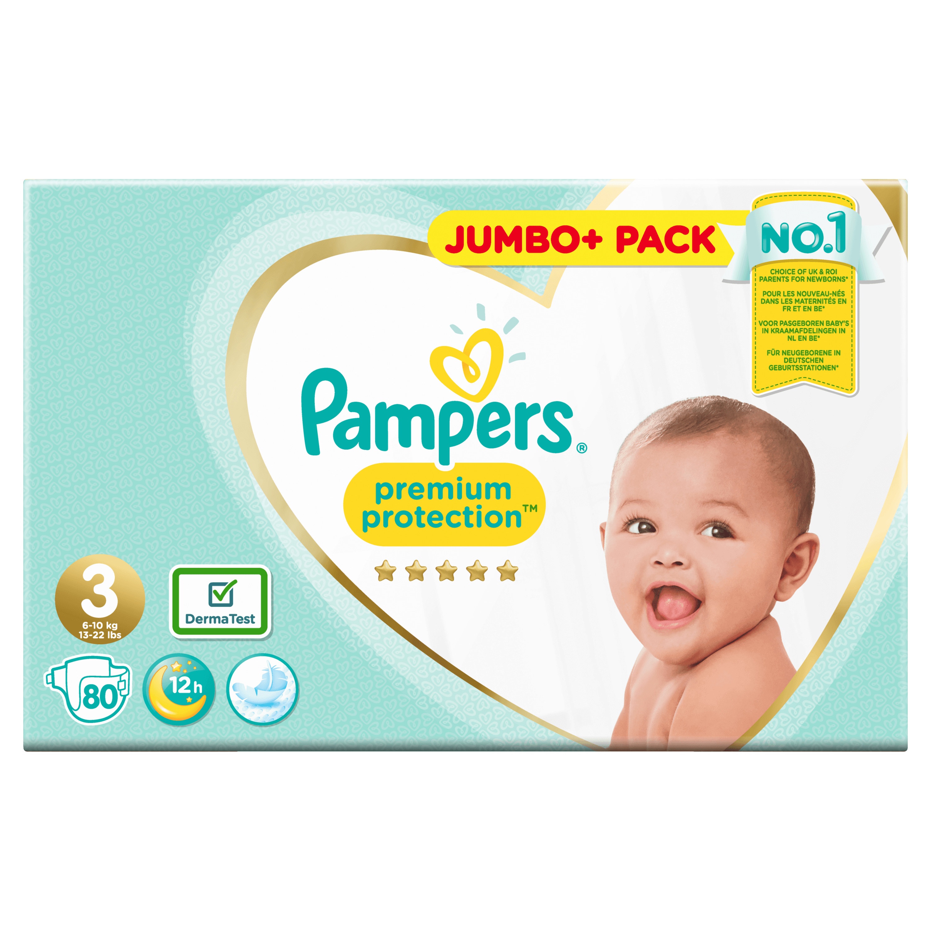 Pampers Premium Protection Maat 3, x80 Luiers, 6kg-10kg multi