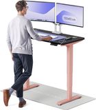 Desktronic HomePro Zit-sta Bureau Elektrisch In Hoogte Verstelbaar, 120x60 cm Roze/Zwart