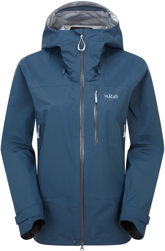 Rab Firewall Mountain Jacket Wmns - Blauw - Dames - L - Polyester - Waterdicht - Winddicht - Met capuchon