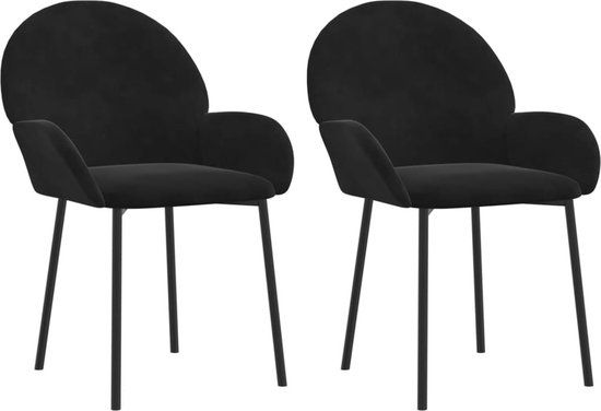 vidaXL Eetkamerstoelen 2 stuks fluweel zwart