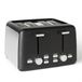 Amazon Basics Broodrooster met 4 Sneetjes, 7 Bruiningsniveaus, Extra Brede Sleuven, 1500W, Zwart