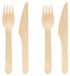 Set de couverts en bois 200 pièces pour fêtes et pique-niques