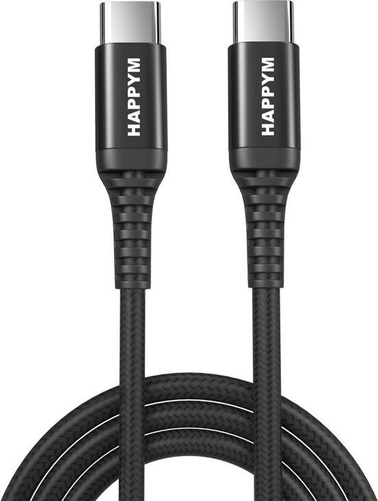USB-C naar USB-C Kabel voor Samsung - 1M - Zwart - Nylon