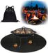 Markenlos Bol Vuurschaalmat - Rond - Hittebestendige BBQ-grillmat - Vuurkorfmat - Reflecterende randen - Terras en gras - Camping accessoires - Zwarte kleur