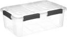 5five opberg Box met deksel - Solutions Protect - 32 liter - 58 x 39 x 22 cm - kunststof - transparant - extra stevig