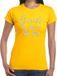 Bellatio Decorations Bride to be Cupido zilver glitter tekst t-shirt geel dames - dames shirt Bride to be- Vrijgezellenfeest kleding XS
