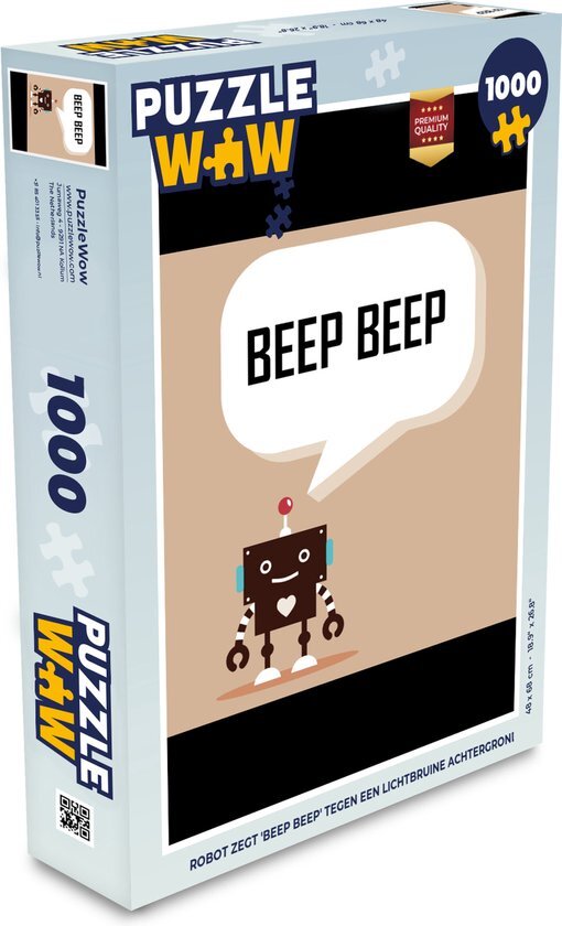 MuchoWow Puzzel Spreuken - Quotes - Beep beep - Robot - Hart - Legpuzzel - Puzzel 1000 stukjes volwassenen - Sinterklaas cadeautjes - Sinterklaas voor grote kinderen