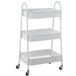 DRW Opbergwagen met 3 metalen legplanken, wit, 44 x 31,5 x 79,5 cm