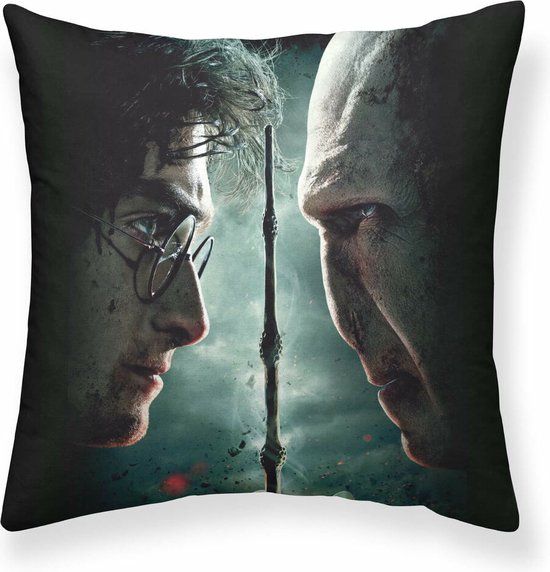 Harry Potter vs Voldemort Cushion Cover - 50 x 50 cm - Black Cotton
