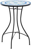 vidaXL Bistrotafel Ø 50 x 70 cm keramiek blauw en wit