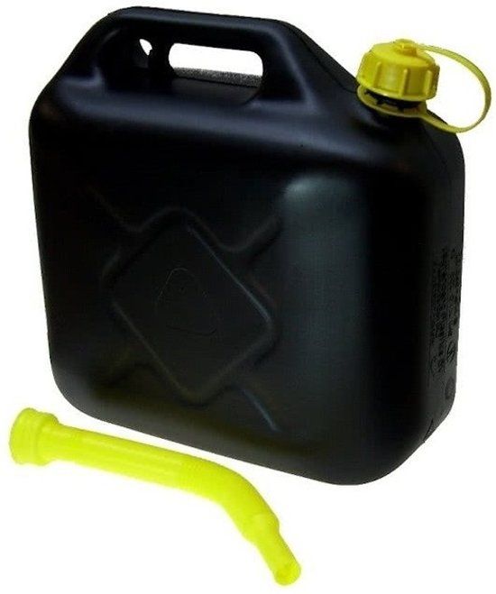 Jerrycan zwart - 20 liter - inclusief schenktuit