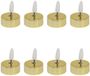 Feeric Lights & Christmas LED theelichtjes - 8x stuks - goud - glans - 5,5 cm