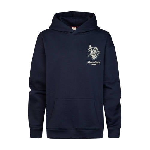Petrol Industries hoodie met backprint - donkerblauw