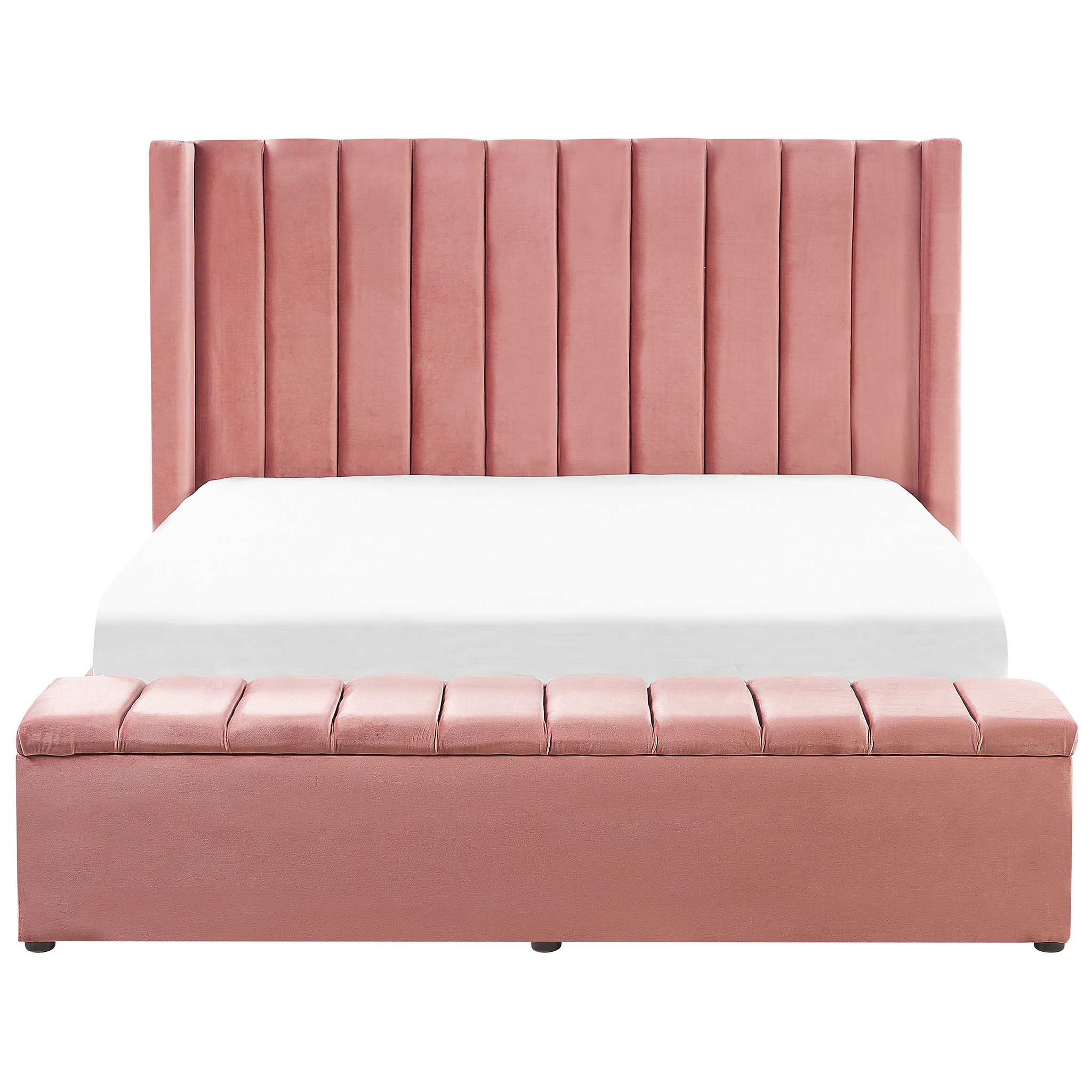 BELIANI Beliani NOYERS  - Tweepersoonsbed - Roze - 180 x 200 cm - Fluweel