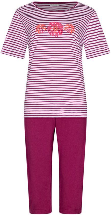 Pastunette Pyjama Paradise Pink Bio Katoen Wit/Donkerroze Maat 40