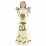 Feather & Grace Beeldje Inscriptie 's werelds beste moeder is het waar, Angel Memorial Indoor of Outdoor Decor, Sculpturen of beelden als inspirerende cadeaus-harsen, Multi, One Size