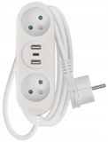 EMOS - Verlengsnoer - 2 Stopcontacten - 2x USB A - USB C - 2m