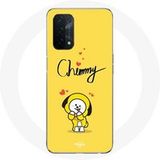Maniacase Hoesje voor Oppo A74 BTS Bangtan Boys BT21 Chimmy Jimin Gele Achtergrond